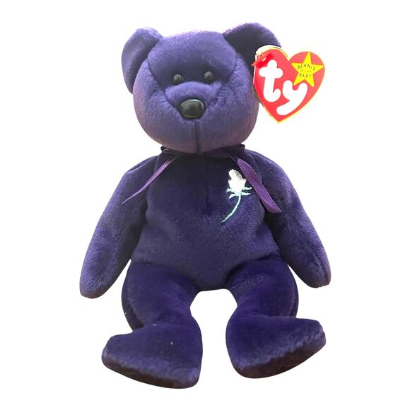 TY Beanie Baby Princess Diana Purple Bear 1997 Retired Vintage - Picture 9 of 9